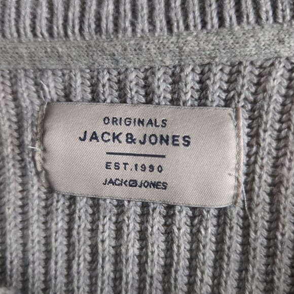 Jack & Jones Men's Grey Ribbed Knit Sweater , Size XL - Picture 3 of 7